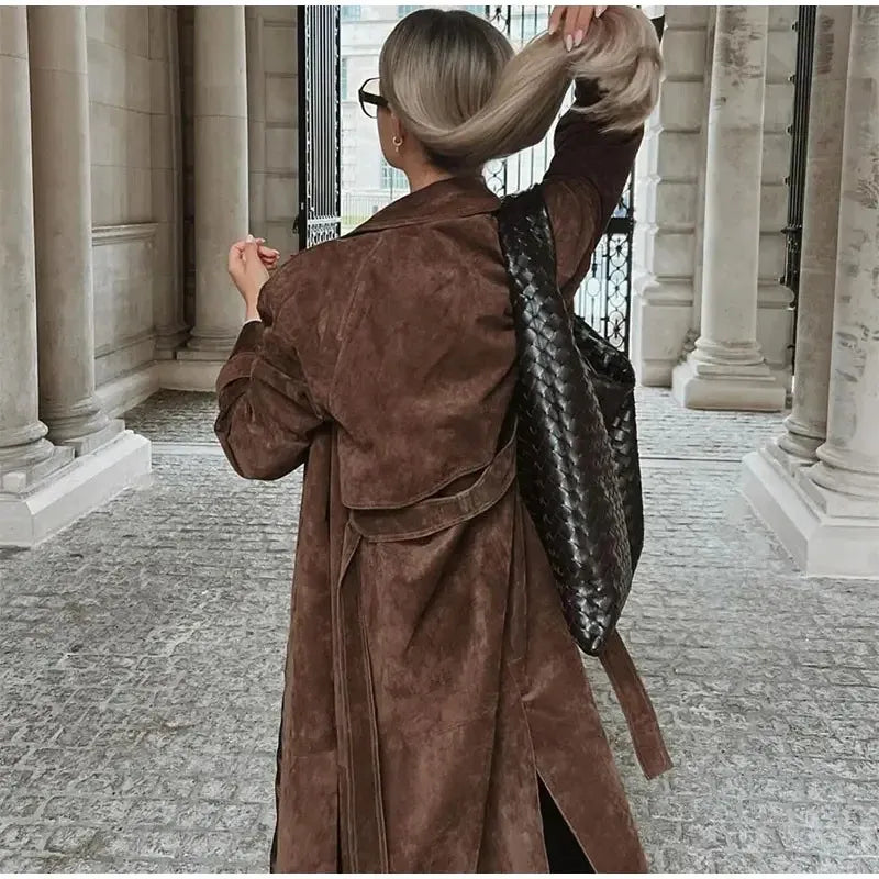 Suede Trench Coat jas