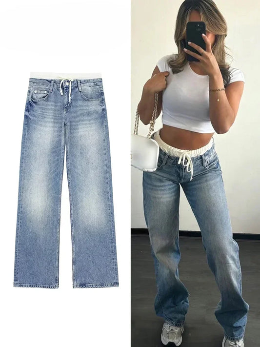 Straight White Boxer Jeans